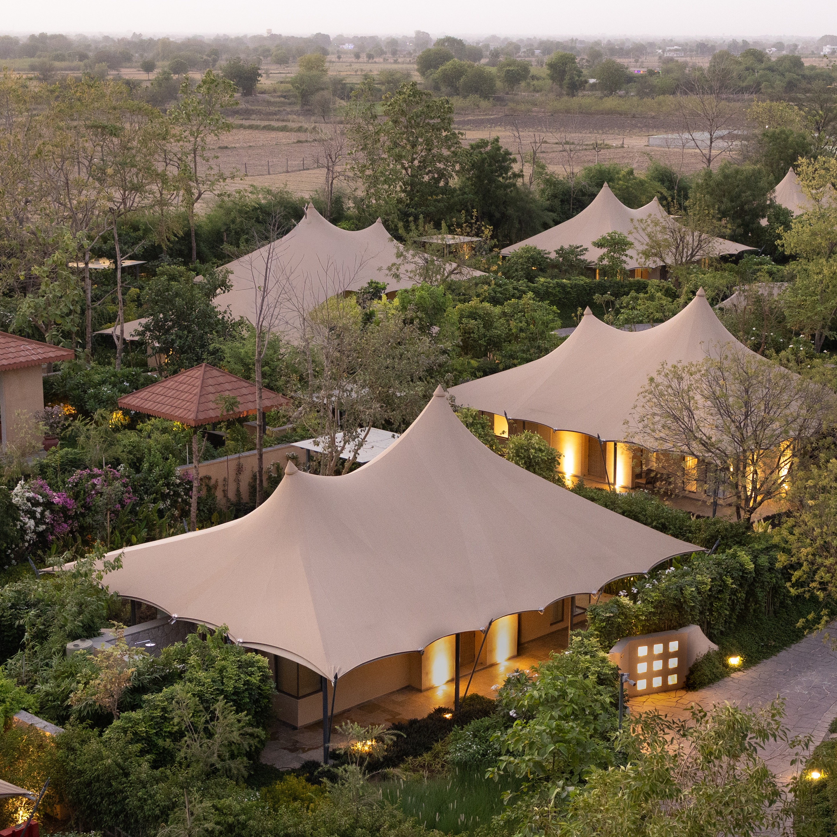 Bespoke tents at JW Marriott Ranthambore Resort and Spa in Rajasthan