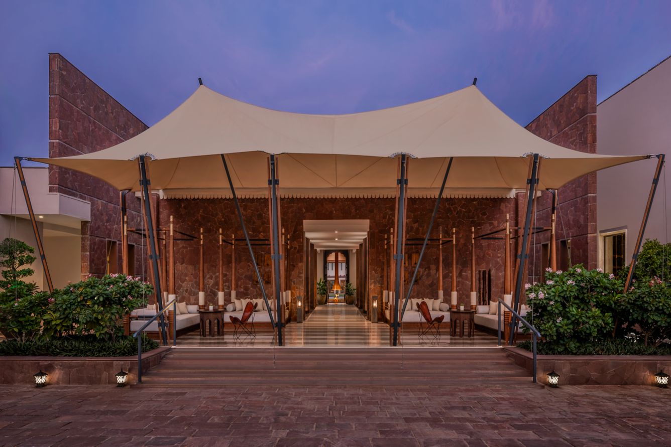 Bespoke entrance canopy at JW Marriott Ranthambore Resort and Spa
